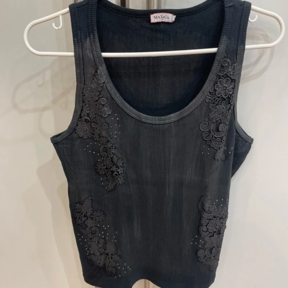 Max & Co. Tank with Rhinestone and Embroidery - Picture 1 of 10